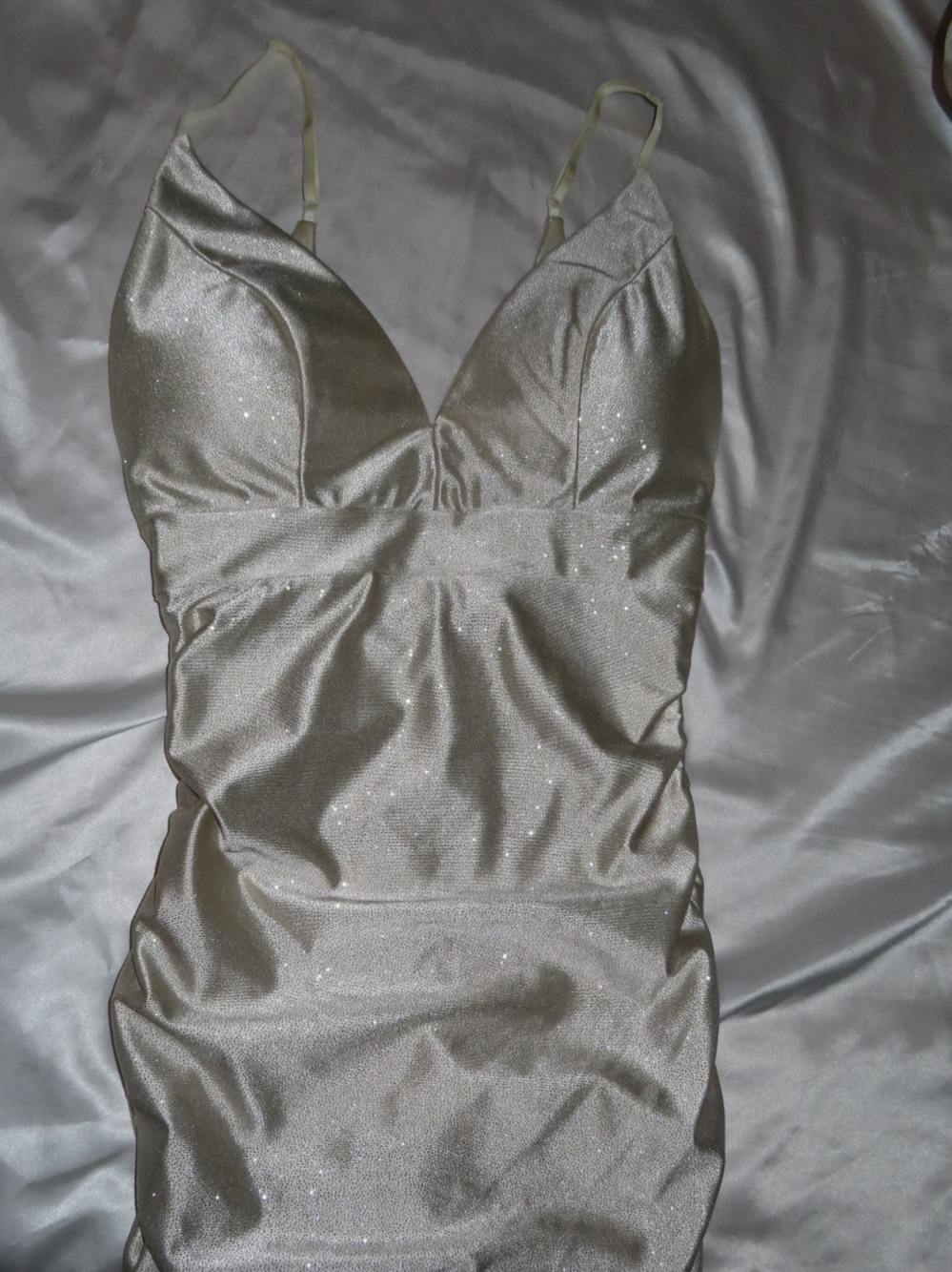 Honey And Rosie Cream Sparkly Dress